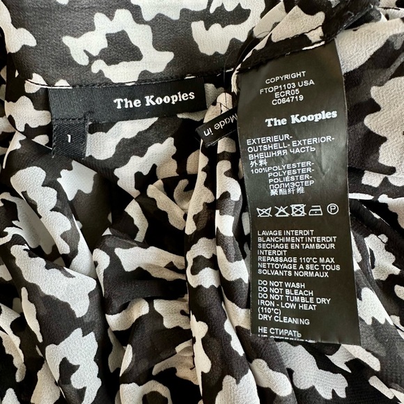 The Kooples Panther Wrap Top in Black & White - Picture 7 of 10